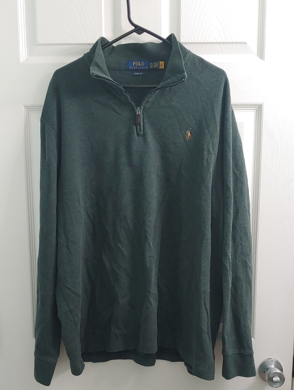 Polo Ralph Lauren Estate Rib 1/4 Zip Men's XXL Dark Green Quarter Pullover